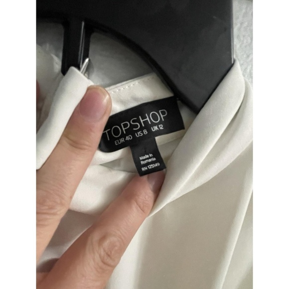 Topshop Romper Jumpsuit Cream Size 8 Pockets - Picture 3 of 12